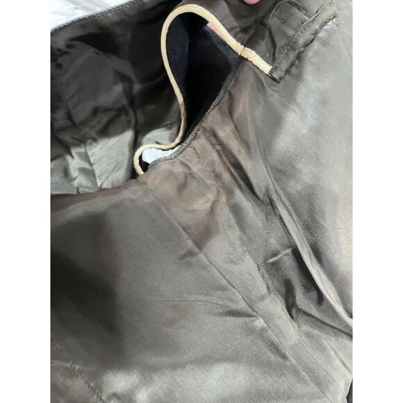 Prada Designer Vintage Gray Sweetheart Neck Wool Midi length Dress Sz 46/Lg/14 - Picture 12 of 14